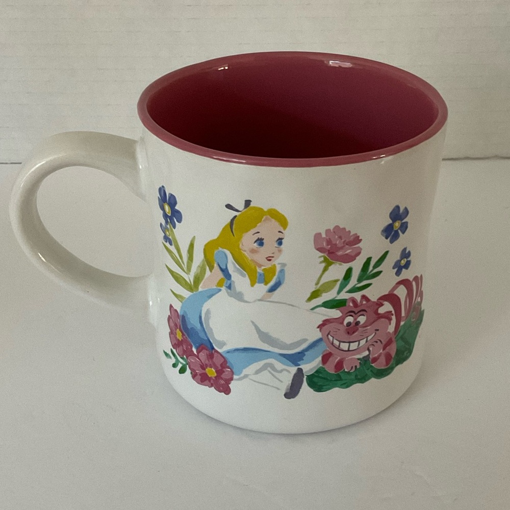 Disney ALICE in WONDERLAND and CHESHIRE CAT Watercolor Double Sided Mug - NEW